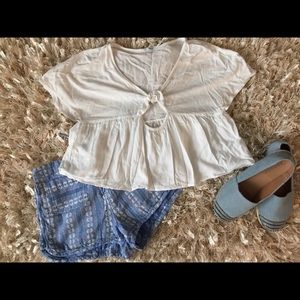 Flowy crop top shirt